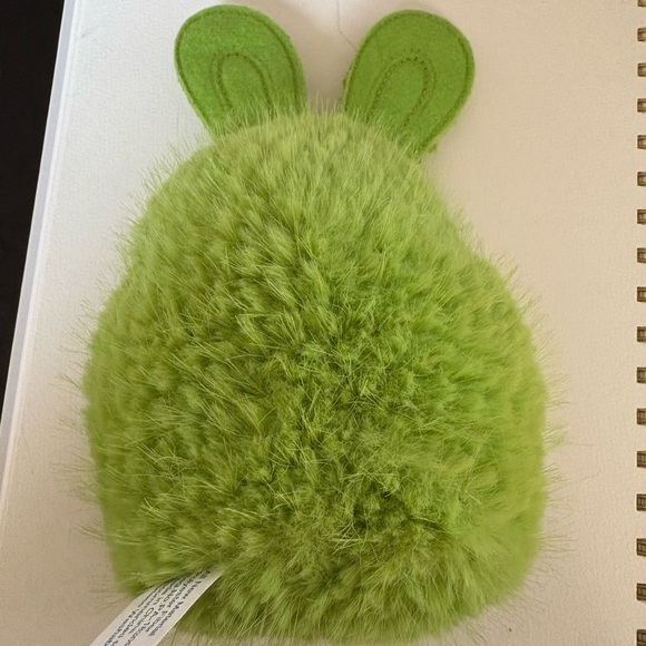 Green Fuzzy Furry Rainbow Ear Bunny Plush Toy - Picture 7 of 8